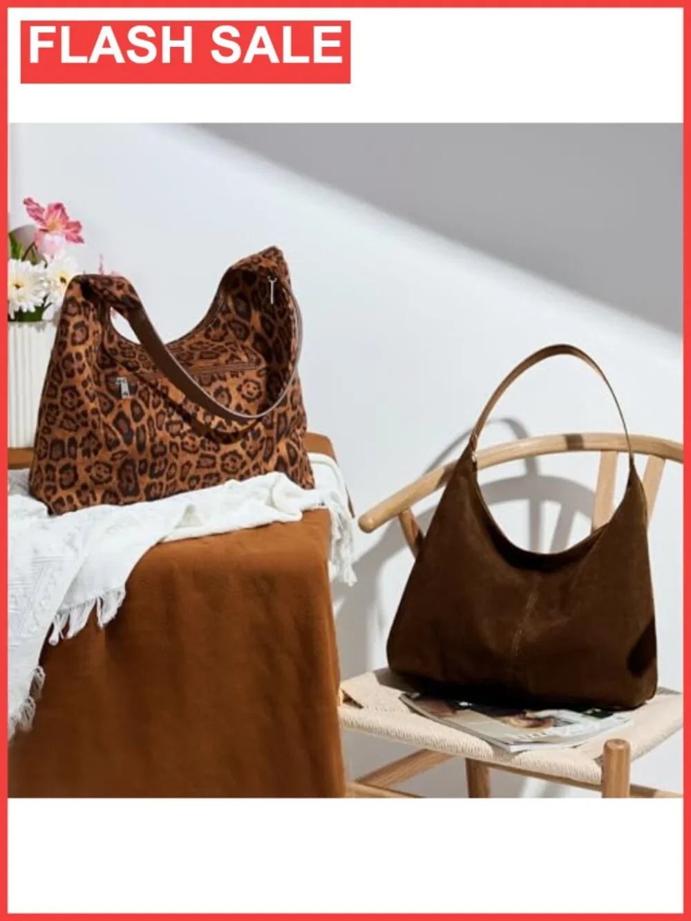 Slouchy Vegan Leather Crescent Hobo Tote Bag Zipper Shoulder Purse